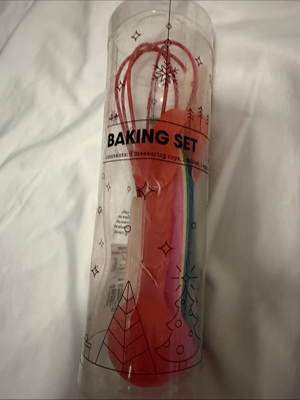 Colorful Baking Set with Rainbow Measuring Spoons, Mini Whisk and Mini Spatula